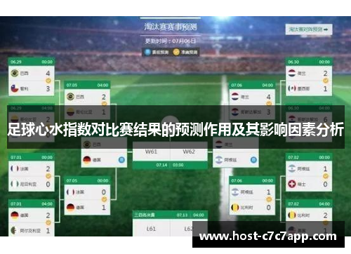 足球心水指数对比赛结果的预测作用及其影响因素分析