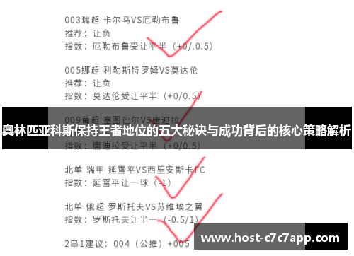 奥林匹亚科斯保持王者地位的五大秘诀与成功背后的核心策略解析