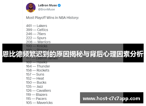 恩比德频繁迟到的原因揭秘与背后心理因素分析